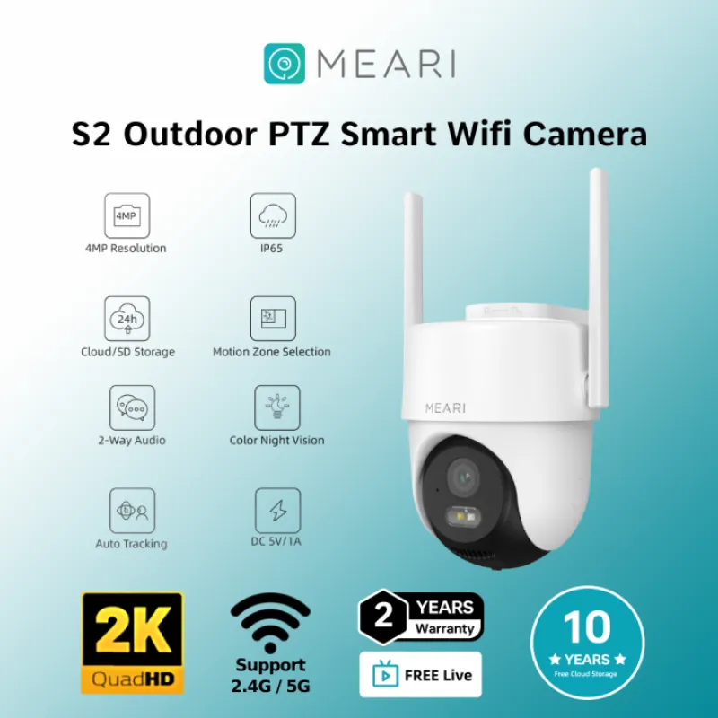 MEARI S2 Plus 4MP Outdoor PTZ Smart WiFi Camera Two Way Audio