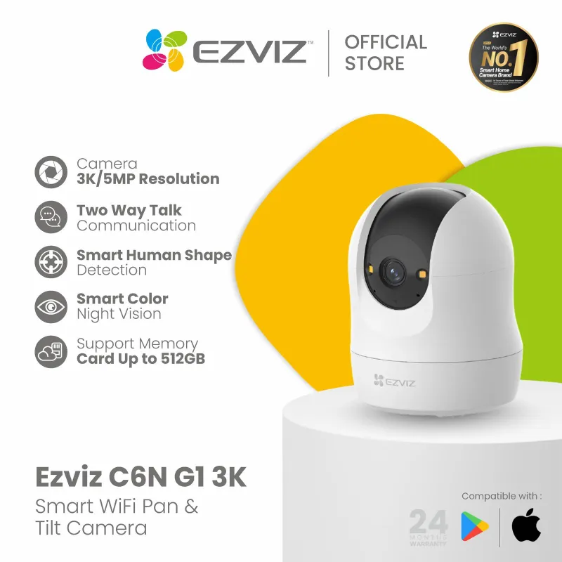 Ezviz C6N G1 5MP 3K Pan &amp; Tilt Wi-Fi IP Camera CCTV Indoor Smart Home Security
